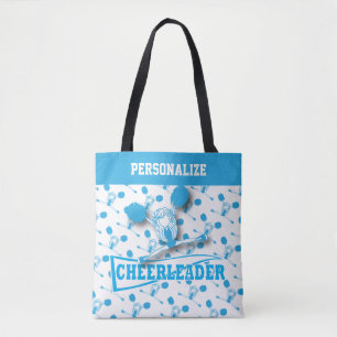 Baby Blue Cheerleader Girl Tote Bag