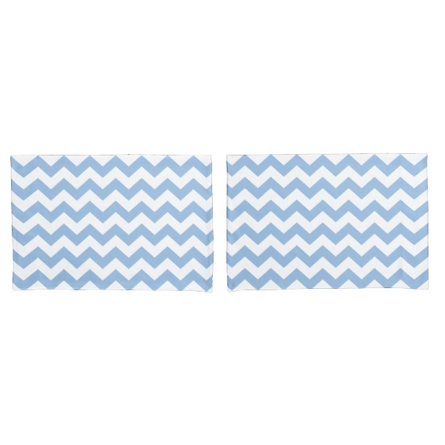 Baby blue Chevron Pillowcase (Front-Set)