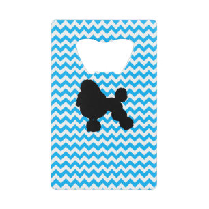 Baby Blue Chevron With Poodle Silhouette