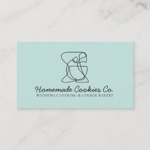 Baby Blue Chic Simple Homemade Food Bakery Business Card