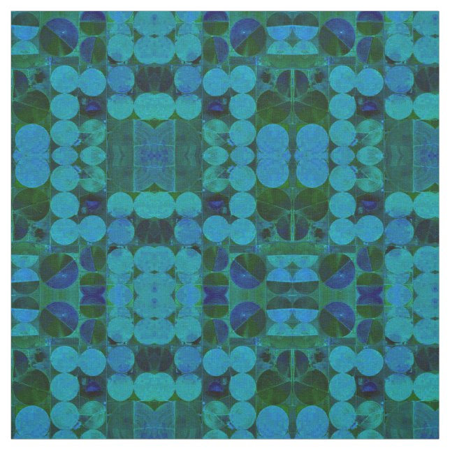 Baby Blue Circles 369 Abstract Fabric (Swatch)