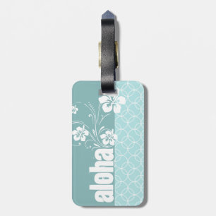 Baby Blue Circles; Aloha Luggage Tag