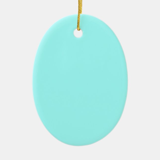 Baby Blue Colour Customised Designer Ceramic Tree Decoration (Front)