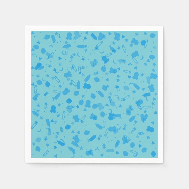 Baby Blue Confetti Baptism Christening Napkin (Front)