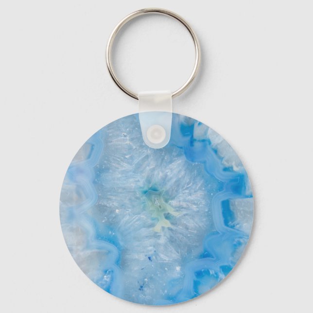 Baby Blue Crystal Agate Key Ring (Front)