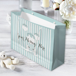 Baby Blue Cute Birds Kids Birthday / Baby Shower Large Gift Bag