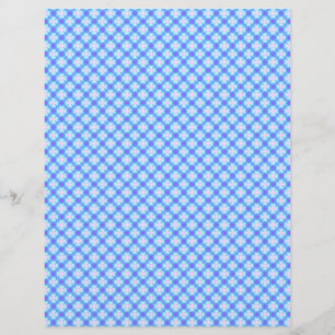 Baby Blue Daisy Plaid Scrapbook Craft Paper Pages