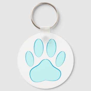Baby Blue Dog Pawprint Key Ring