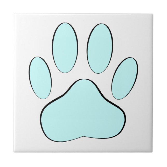 Baby Blue Dog Pawprint Tile (Front)