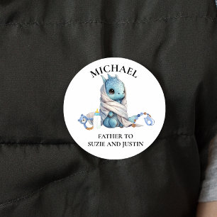 Baby Blue Dragon Shower Custom Name tag
