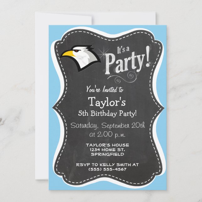 Baby Blue Eagle Invitation (Front)