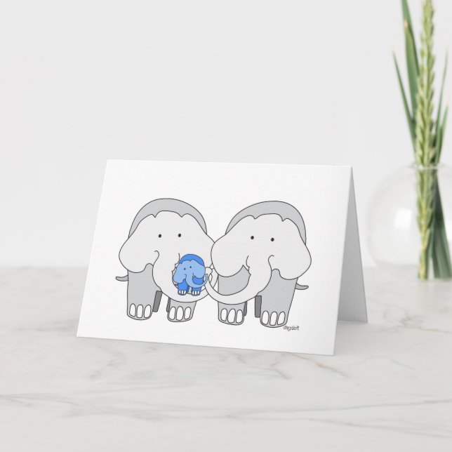 Baby Blue Elephant Card (Front)