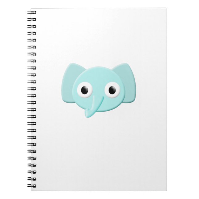 Baby Blue Elephant Drawing Notebook (Front)