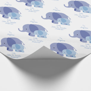 Baby Blue Elephant Wrapping Paper