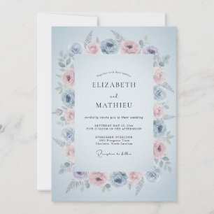 Baby Blue Enchanting Spring Wedding Invitation