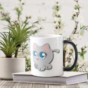 Baby Blue Eyed Round Kitten Magic Mug