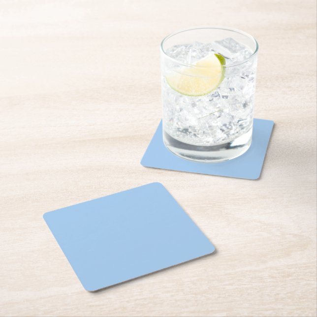 Baby blue eyes (solid colour)  square paper coaster (Insitu)