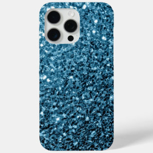 Baby blue faux glitter sparkles iPhone 15 pro max case
