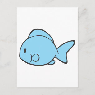 Baby Blue Fish Swimming Postcard