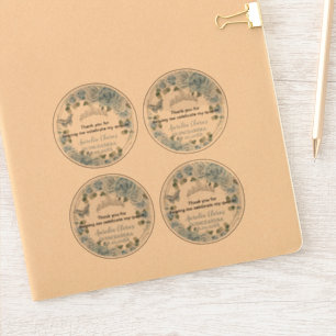 Baby Blue Floral Butterflies Transparent Stickers