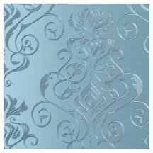 Baby Blue Floral Damask