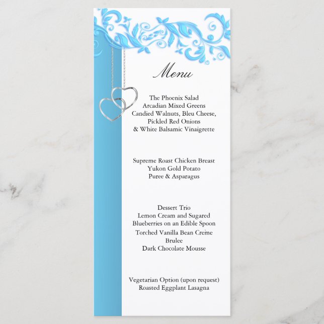 Baby Blue Floral Swirl - Menu (Front)