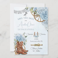 Baby Blue Floral Wild West Charro Quinceanera XV 