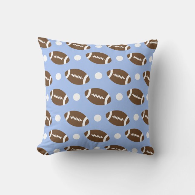Baby Blue Football, White Polka Dots.gif Cushion (Front)