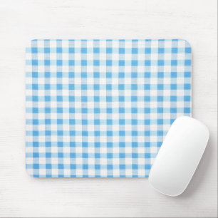 Baby Blue Gingham Mouse Mat
