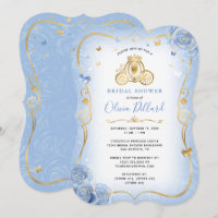 Baby Blue Gold Cinderella Princess Bridal Shower