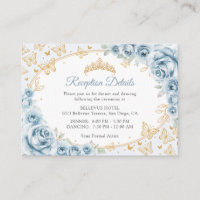 Baby Blue Gold Quinceanera Reception Details