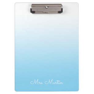 Baby Blue Gradient Personalised Teacher Clipboard