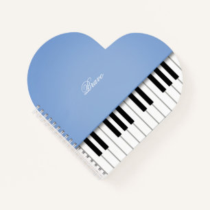 Baby Blue Grand Piano Music Keyboard Custom Notebook