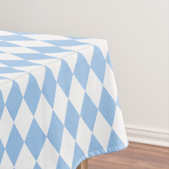 Baby Blue Harlequin Tablecloth (In Situ)