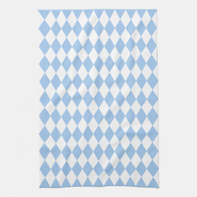Baby Blue Harlequin Tea Towel (Vertical)