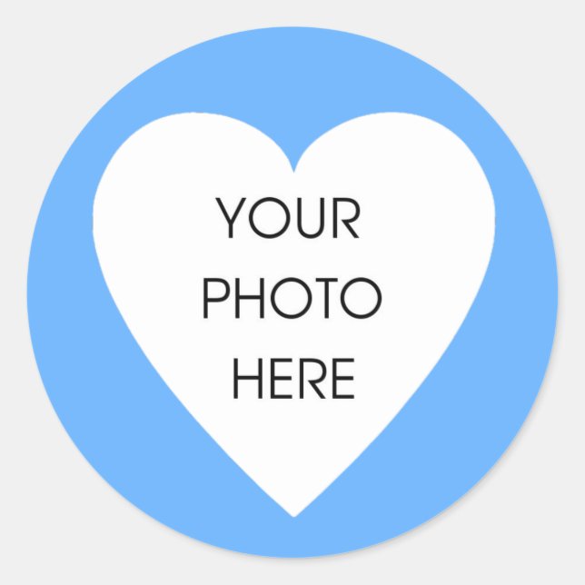 Baby Blue Heart Border Stickers - Customised (Front)