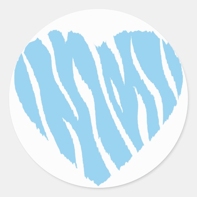 Baby Blue Heart Classic Round Sticker (Front)