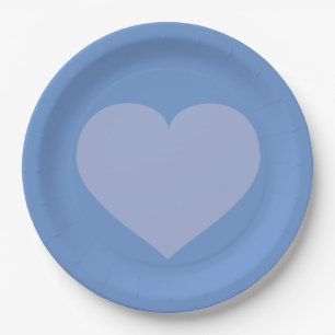 Baby Blue Heart  Paper Plate