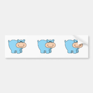 baby blue hippo bumper sticker