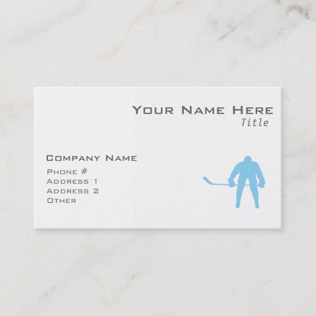 Baby Blue Hockey Business Card (Front)