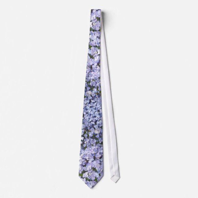 Baby Blue Hydrangea Petals Wedding Tie (Front)