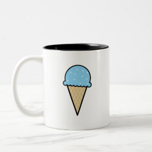 Baby Blue Ice Cream Cone Two-Tone Coffee Mug