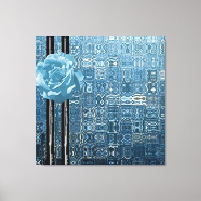 Baby blue ice rose canvas print (Front)