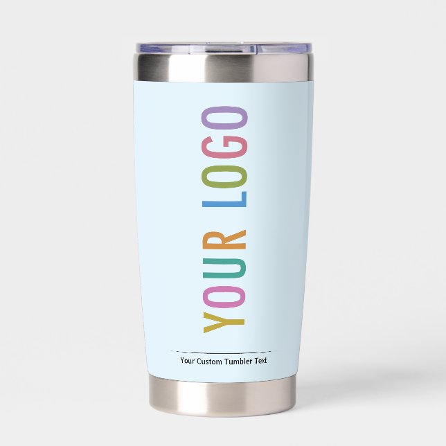 Baby Blue Insulated Tumbler Company Logo Branded (Front)