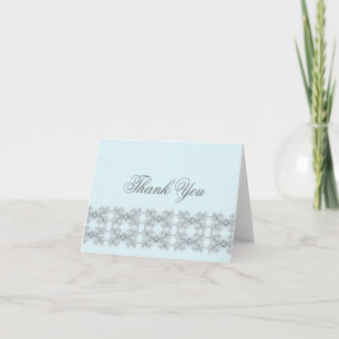 Baby Blue Jewel Lace Thank You Card