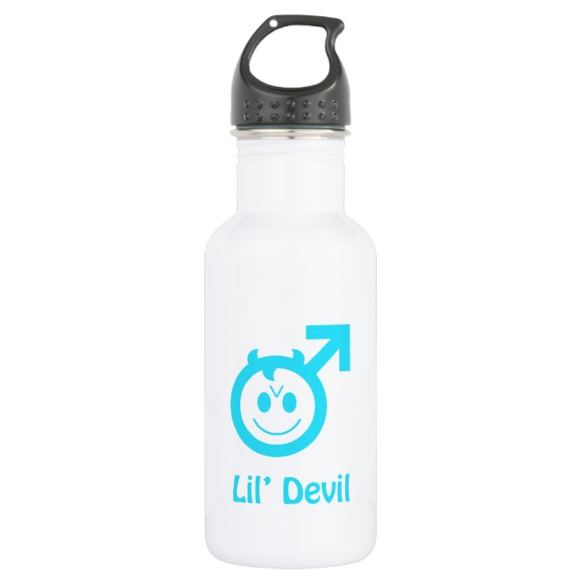 Baby Blue Lil Devil Male Symbol 532 Ml Water Bottle (Front)