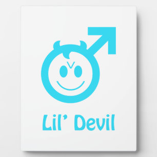 Baby Blue Lil Devil Male Symbol Plaque