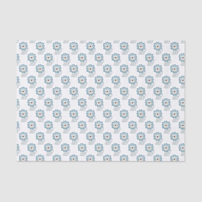 Baby Blue Lions Tissue Paper (Front)