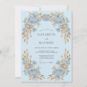 Baby Blue Magnificent Spring Wedding Invitation