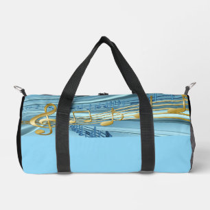 Baby Blue Musical Notes Duffle Bag